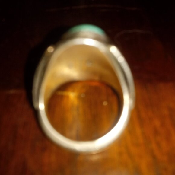 Men's Navajo Turquoise and Sterling Silver 925 Ring - Picture 4 of 4